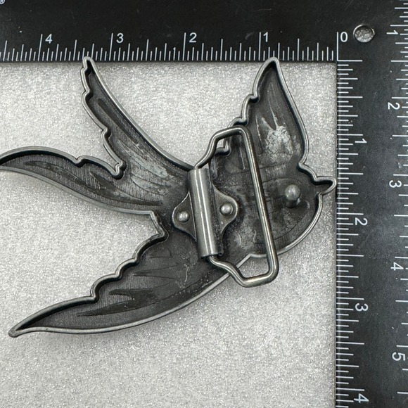 Black Bird Belt Buckle Swallow Flying Wings Metal Western Cowboy Biker - Picture 10 of 12